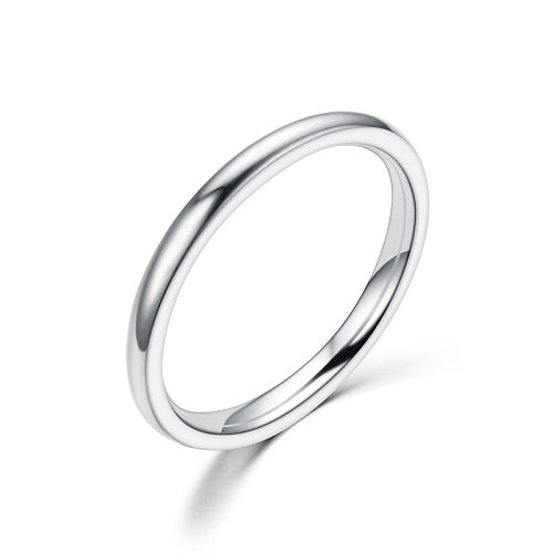 Modischer geometrischer Ring aus Titan und Edelstahl (2 mm Stahlfarbe-5) NHTP0017-2MM-steel-color-5