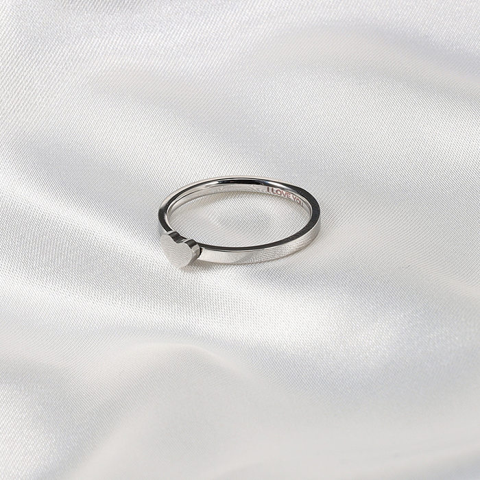 Romantic Heart Shape Titanium Steel Polishing Rings