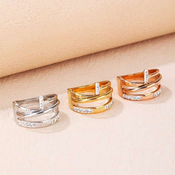 Unregelmäßige Streetwear-Ringe mit künstlichen Edelsteinen aus Titanstahl in großen Mengen