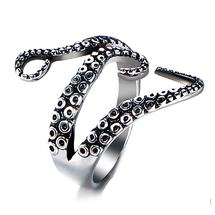 Hip-Hop Octopus Stainless Steel Open Ring In Bulk