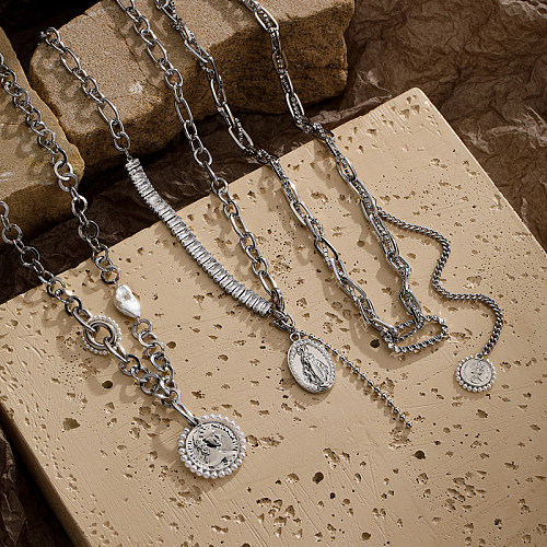 Collier pendentif en cuivre naturel, perles artificielles d'eau douce, Zircon, Style Simple, en vrac