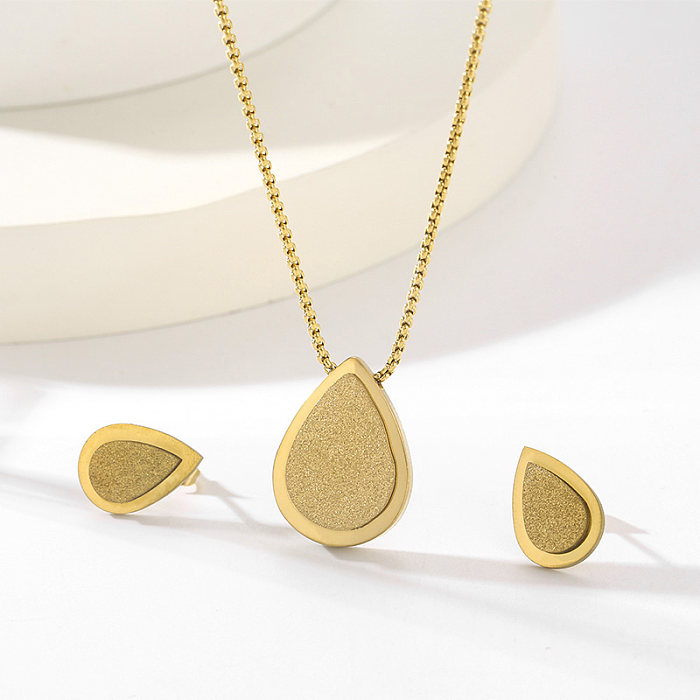 Simple Style Heart Shape Butterfly Stainless Steel Plating 18K Gold Plated Earrings Necklace