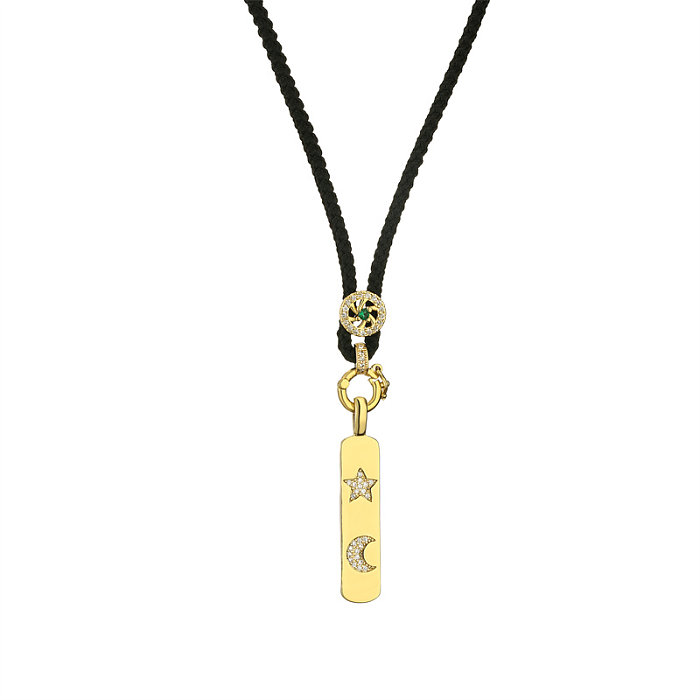 Streetwear Cross Heart Shape Copper Plating Inlay Zircon Gold Plated Pendant Necklace
