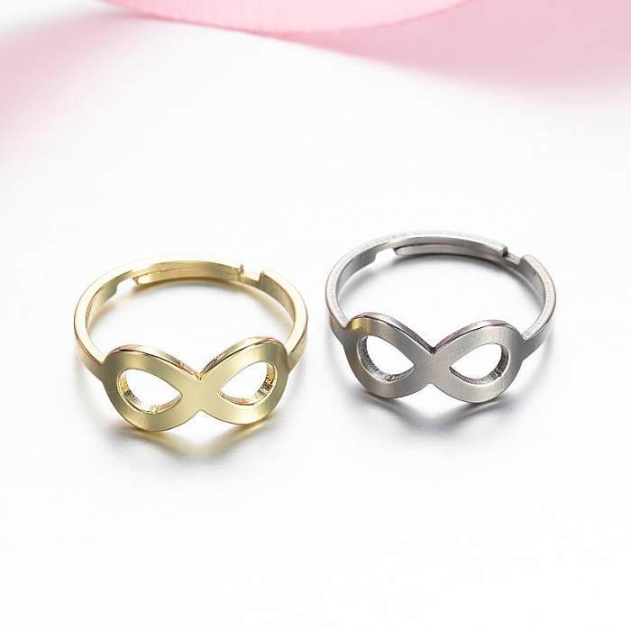 Simple Style Number Stainless Steel Plating Open Rings