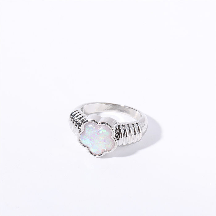 IG Style Heart Shape Butterfly Copper Plating Inlay Artificial Gemstones 14K Gold Plated Rings