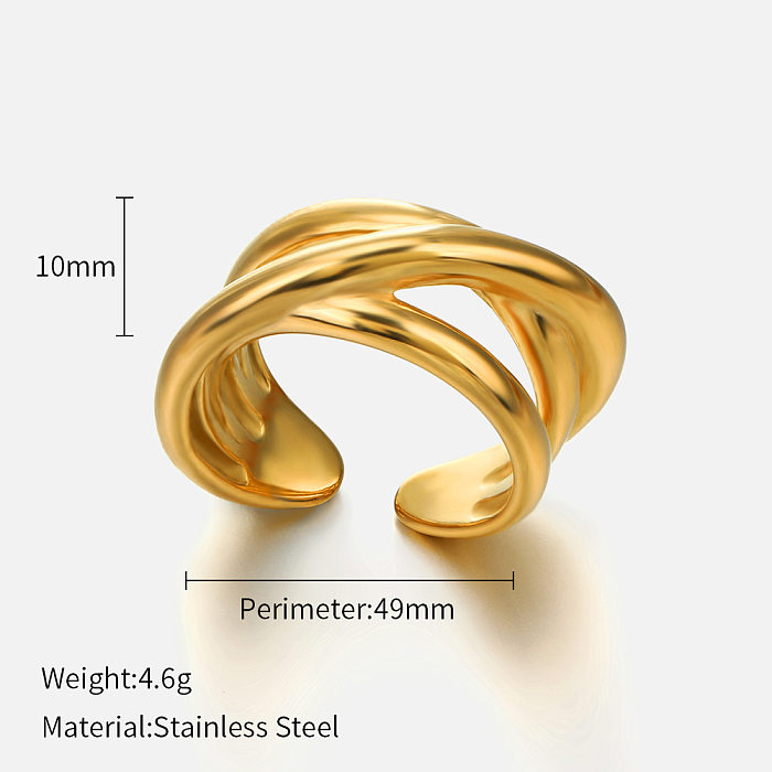 1 Piece Simple Style Solid Color Stainless Steel Plating Open Ring