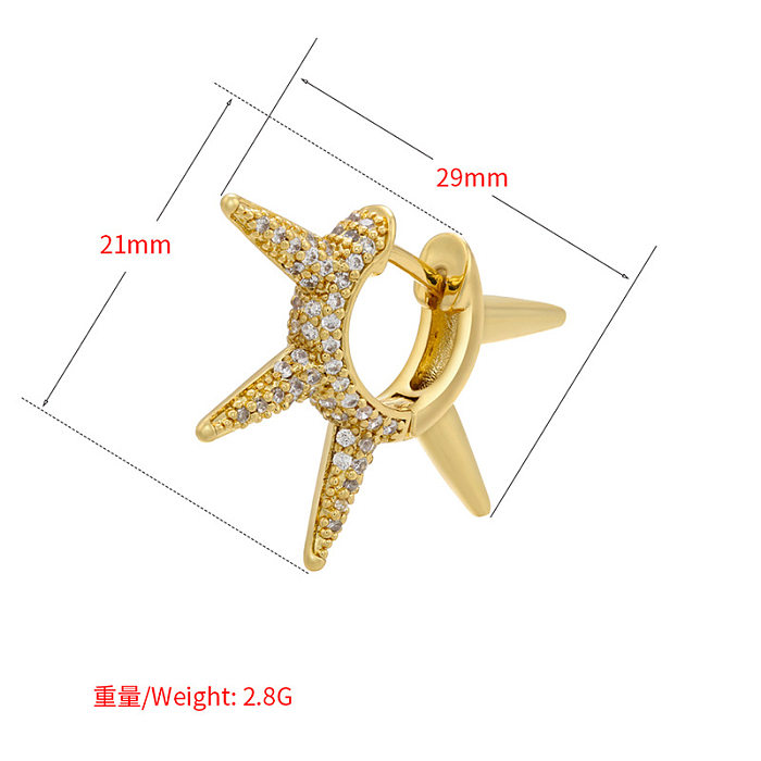 New Micro-encrusted White Diamond Thorn Irregular Earrings Copper Jewelry