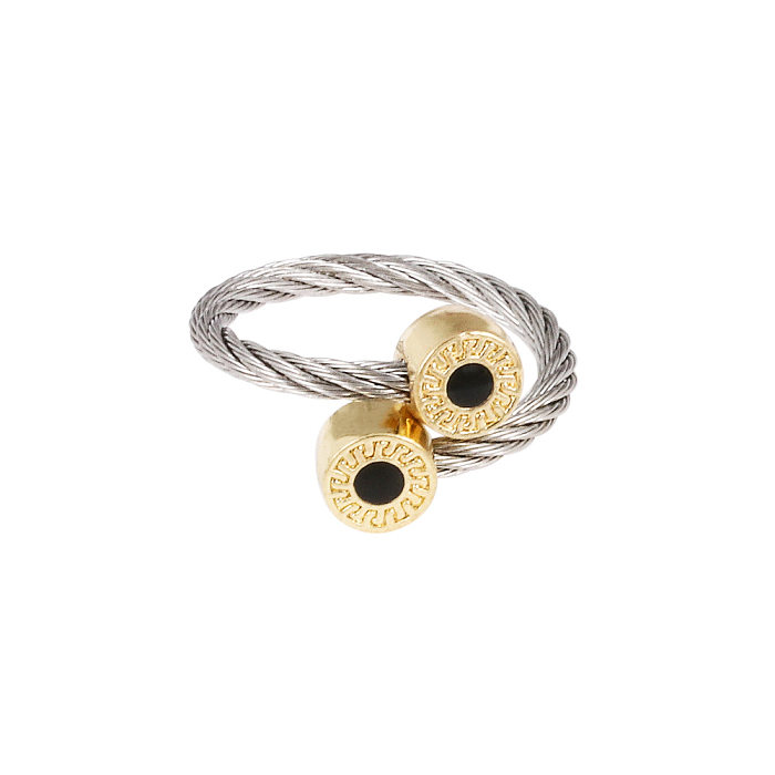 Mode C-Form Edelstahl Kupfer Inlay Künstliche Edelsteine ​​Ringe Armbänder Ohrringe 1 Stück 1 Paar