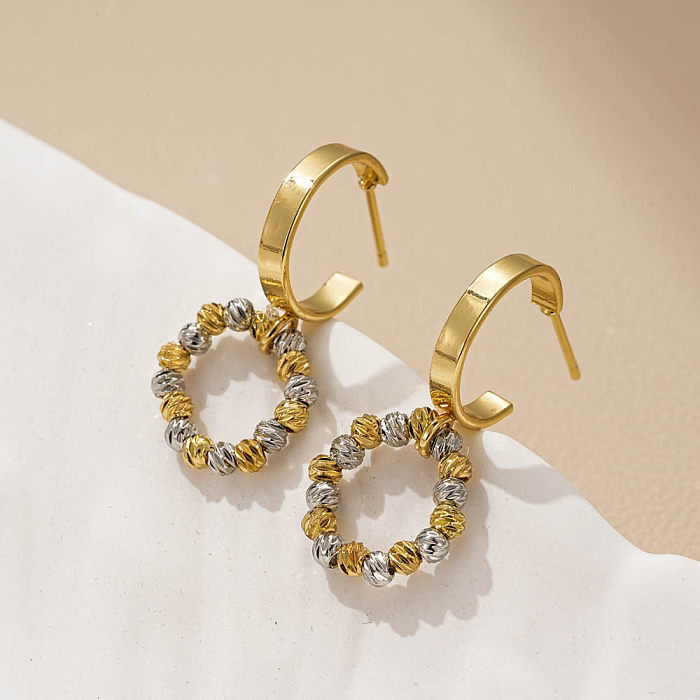 Bracelets en cuivre géométriques de Style Vintage, Style Simple, boucles d'oreilles et collier