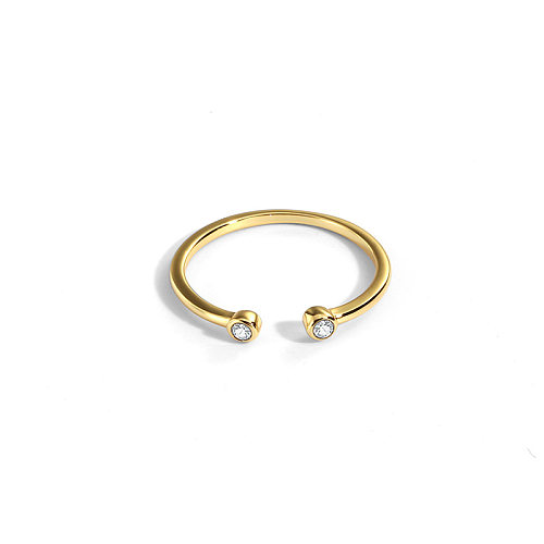 Simple Style Geometric Copper Plating Open Ring