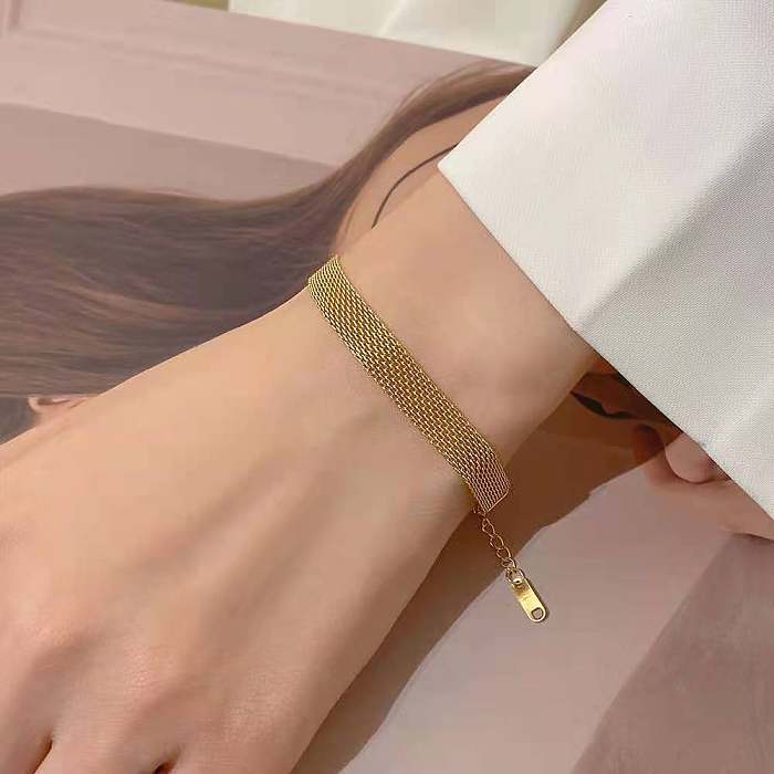 Fashion Solid Color Titanium Steel Plating Women'S Bracelets Necklace 1 Piece