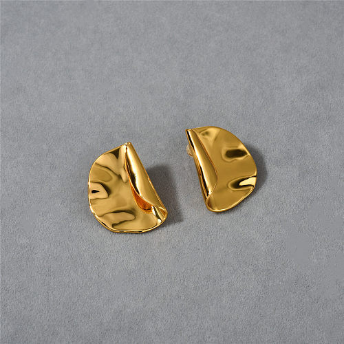 1 Paar einfache, klassische Ohrstecker aus Kupfer mit geometrischer Beschichtung