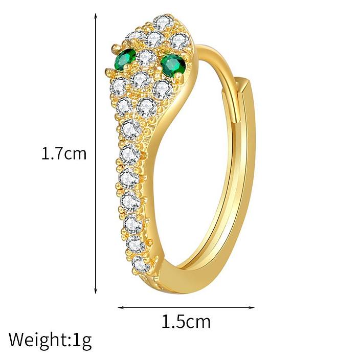 Snake Element Jewelry Real Gold Plated With Zircon Copper Jewellery Necklace Clavicle Chain