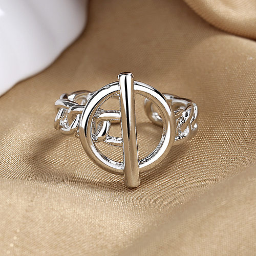 Simple Style Solid Color Copper Toggle Plating Open Ring