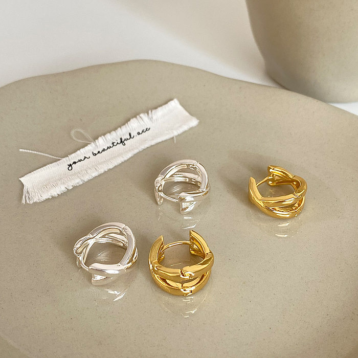 1 Paar einfache, mit Buchstaben plattierte kupfervergoldete Ohrringe