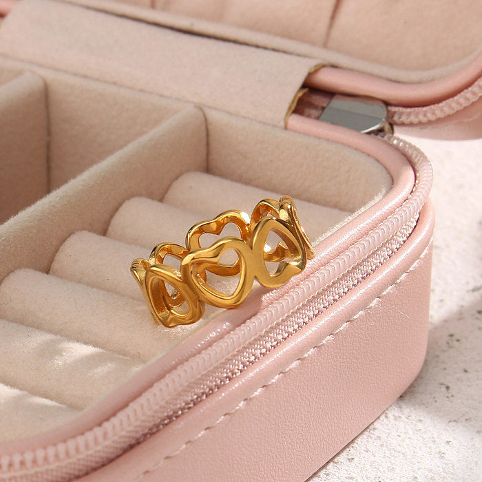 Fashion Heart Shape Stainless Steel Rings Plating Stainless Steel Rings