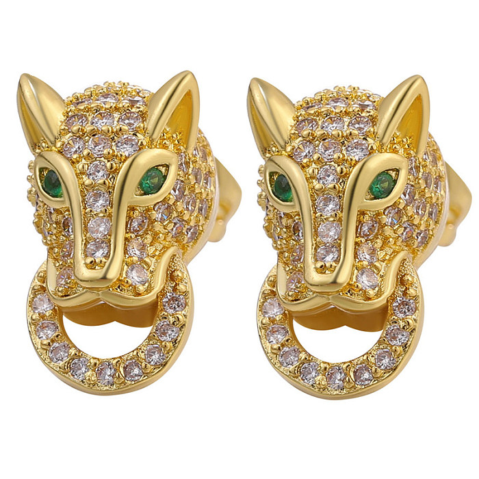 1 Pair Classic Style Animal Plating Inlay Copper Zircon 18K Gold Plated Gold Plated Silver Plated Ear Studs