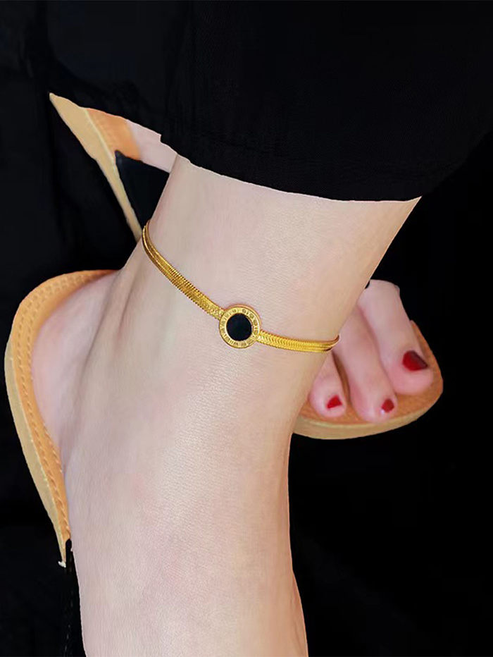 Elegant Round Stainless Steel Plating Bracelets Anklet