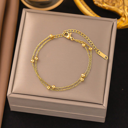 Süße einfarbige Titanstahlbeschichtung mit 18 Karat vergoldeter Armband-Halskette