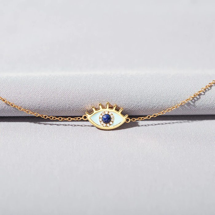 Fashion Devil'S Eye Copper Chain Bracelets 1 Piece