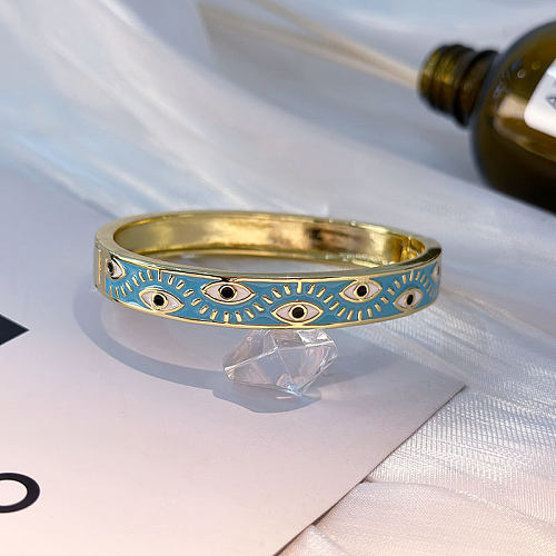 1 Piece Fashion Devil'S Eye Copper Plating Bangle