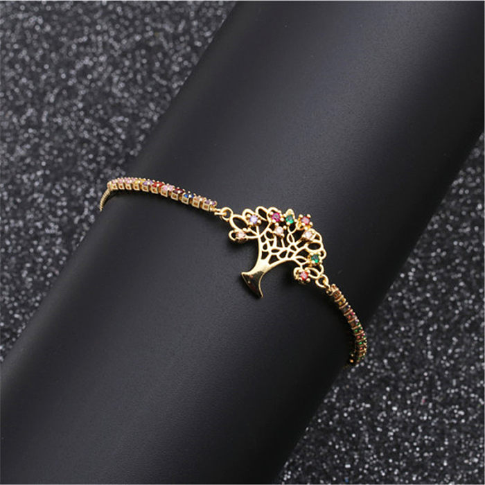 Fashion Jewelry Copper Micro-set Zirconium Life Tree Adjustable Bracelet Wholesale jewelry