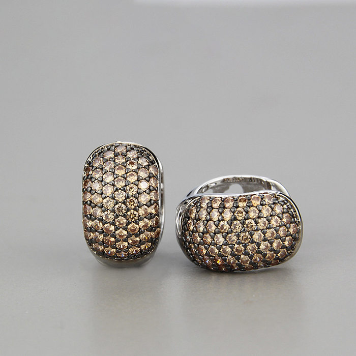 Copper Inlaid Zircon Geometric Fashion Earrings Wholesale jewelry