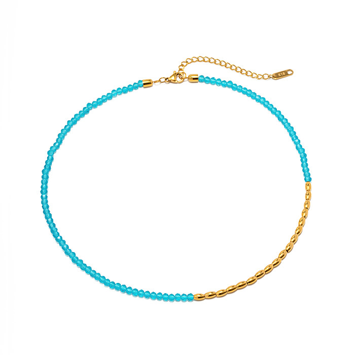 Collier de Bracelets en cristal artificiel en acier inoxydable, Style Simple et géométrique scintillant pour dame élégante