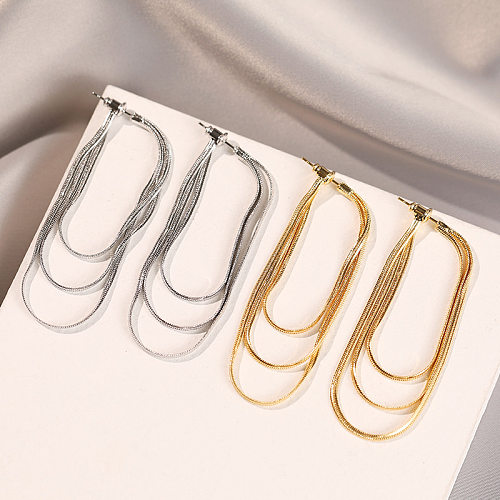 1 Paar elegante Damen-Quasten-Ohrringe aus einfarbigem Kupfer mit 18-Karat-Vergoldung