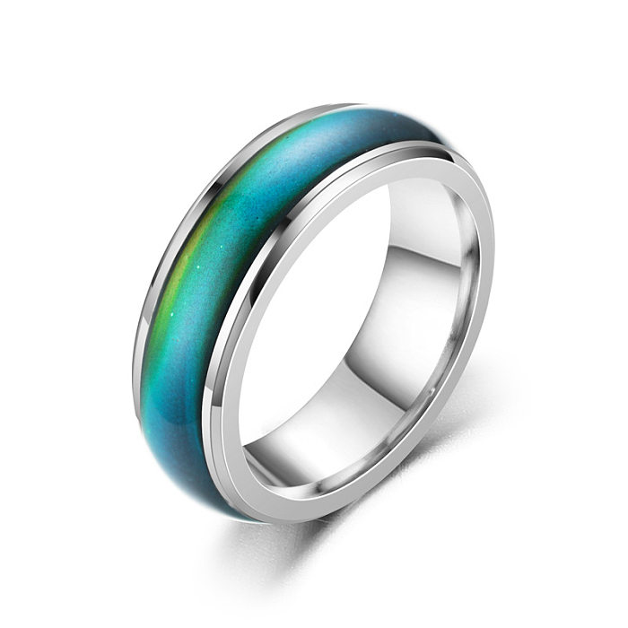 Simple Style Color Block Stainless Steel Rings Metal Stainless Steel Rings