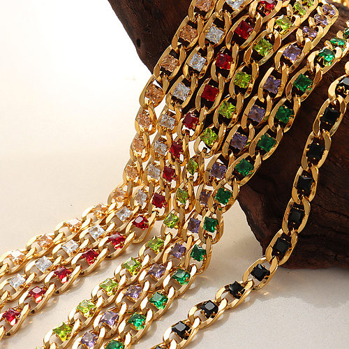 Retro Geometric Titanium Steel Zircon Bracelets Earrings Necklace