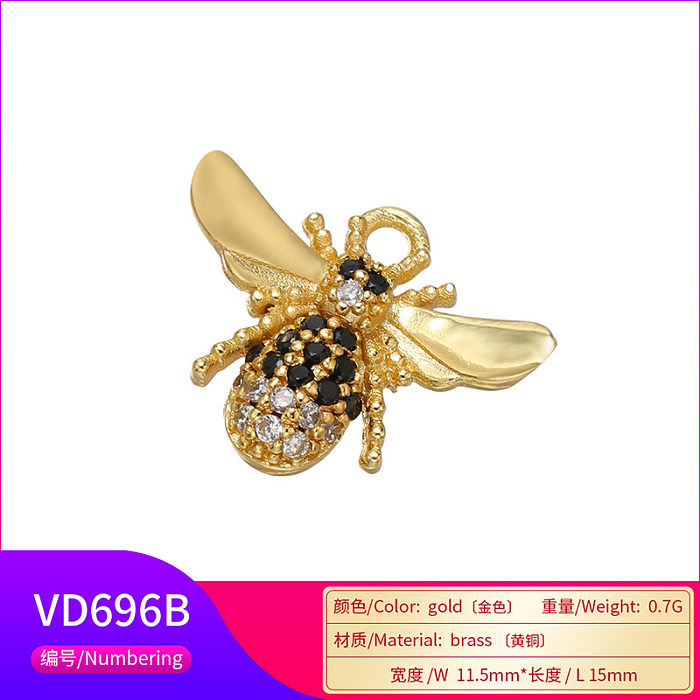 Micro-inlaid Colored Diamond Bee Earrings Pendant Wholesale jewelry
