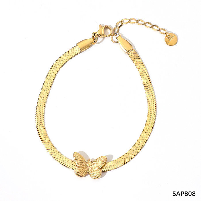 Fashion Butterfly Stainless Steel Women'S Bracelets Earrings Necklace