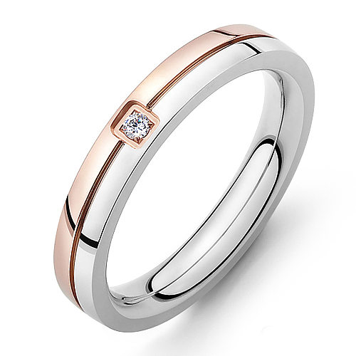 Fashion Stainless Steel Zircon Ring
