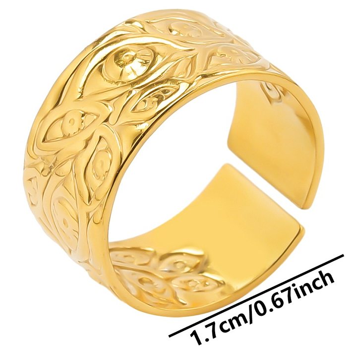 Wholesale Vintage Style Eye Solid Color Stainless Steel Plating Open Rings