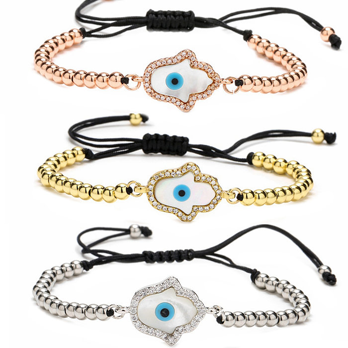 Bracelets en cuivre Fashion Eye Placage Bracelets en cuivre Zircon