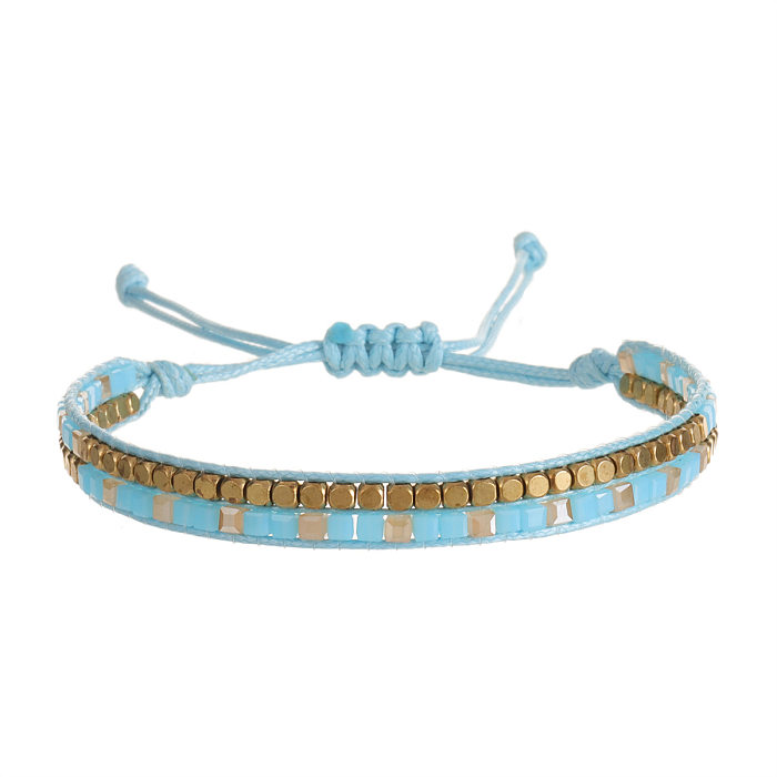 Bracelets à tricoter en cuivre cristal carré bohème
