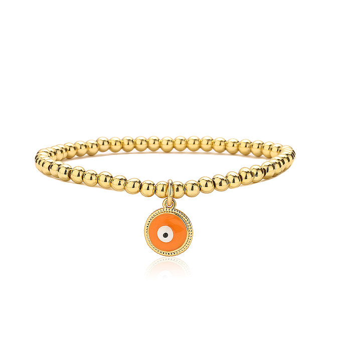 Fashion Eye Pulseras chapadas en oro con esmalte de cobre, 1 pieza