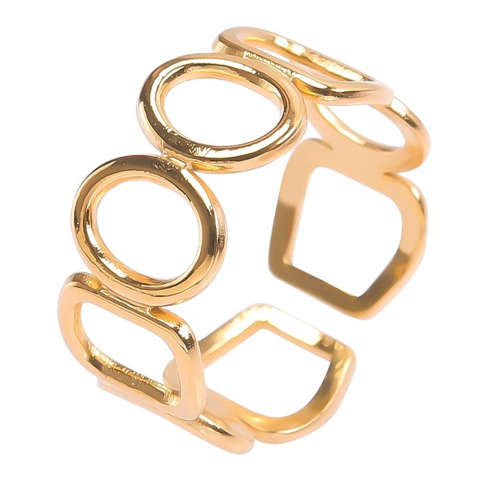 Wholesale Simple Style Geometric Titanium Steel Open Ring
