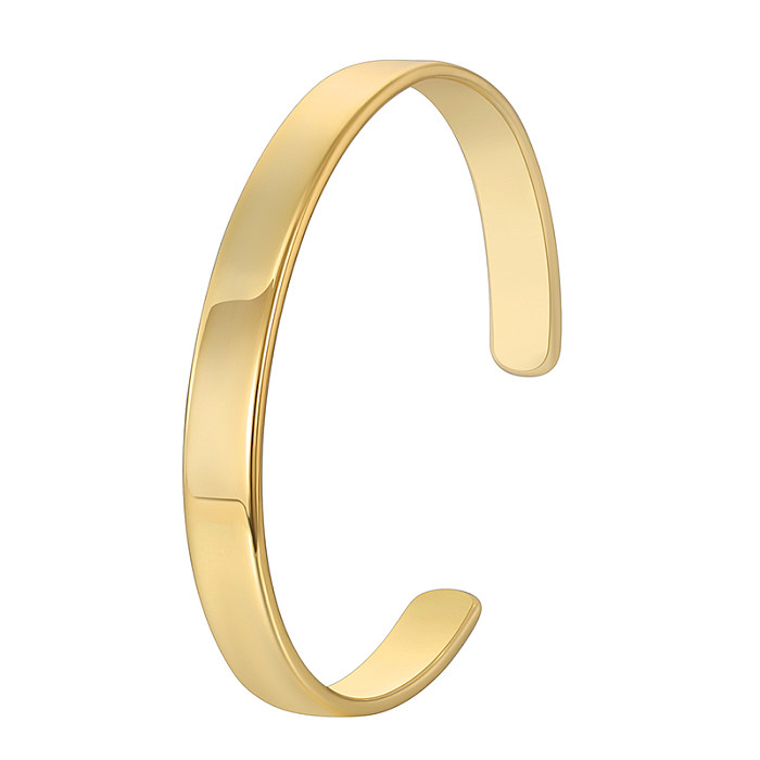 Casual Classic Style Commute Solid Color Copper Plating 18K Gold Plated Bangle