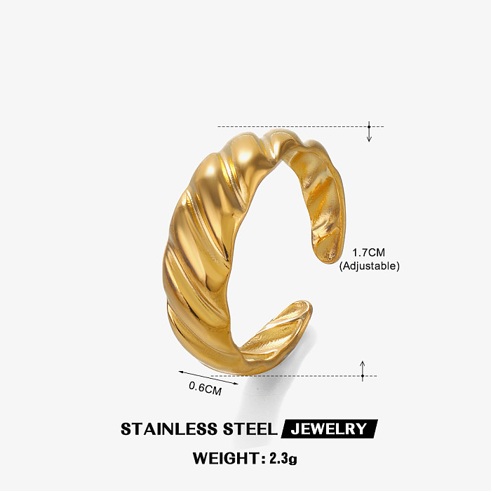Simple Style Irregular Stainless Steel Plating 18K Gold Plated Open Rings