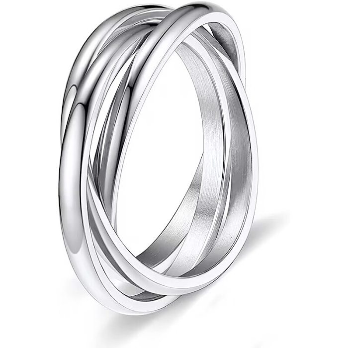 Classic Style Streetwear Geometric Titanium Steel Polishing Rings