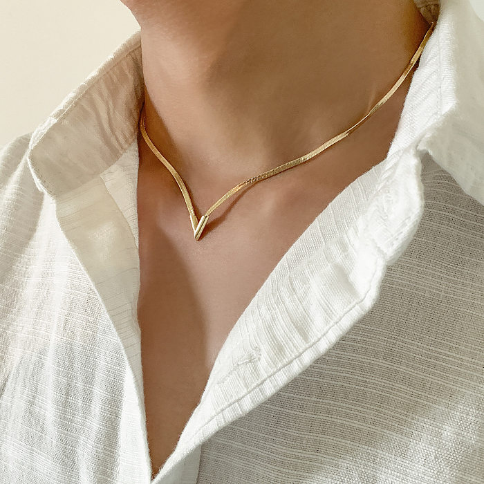 1 Piece Fashion Solid Color Copper Plating Necklace