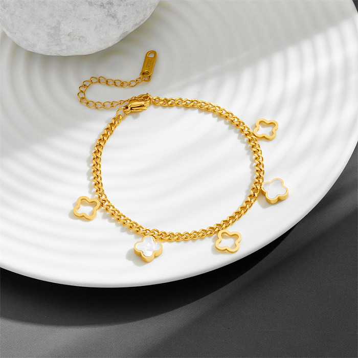 Collier de bracelets de coquille d'incrustation en acier de titane de papillon de forme d'étoile de coeur de style simple