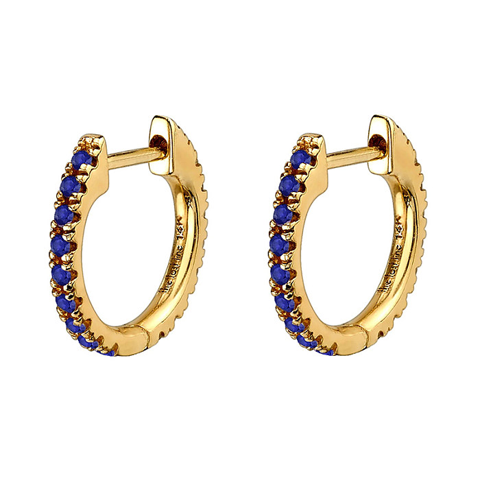 1 Pair INS Style Luxurious Shiny Geometric Copper Plating Inlaid Zircon Zircon Gold Plated Earrings
