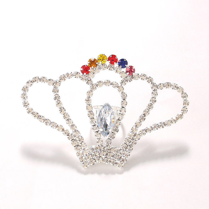 Offene Ringe mit Glam Crown-Verkupferung und eingelegten Strasssteinen