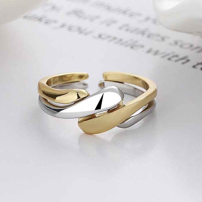 Fashion Twist Copper Plating Open Ring 2 Pieces
