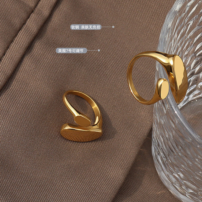 Anneau ouvert en acier au titane, anneau ouvert en forme spéciale, minimaliste européen et américain