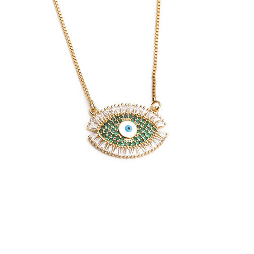 Copper Zircon Demon Eye Fashion Necklace Wholesale Jewelry jewelry