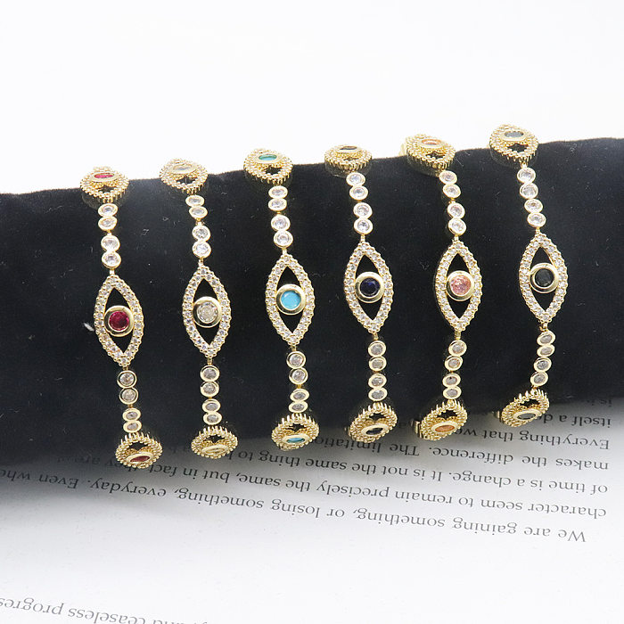 Elegant Lady Devil'S Eye Copper Inlay Glass Bracelets